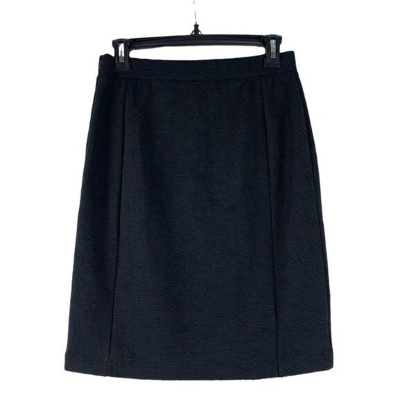 Moulinette Soeurs Black Embossed Floral Panel Pencil Skirt 6 Might Fit Like a 4 - Picture 5 of 13
